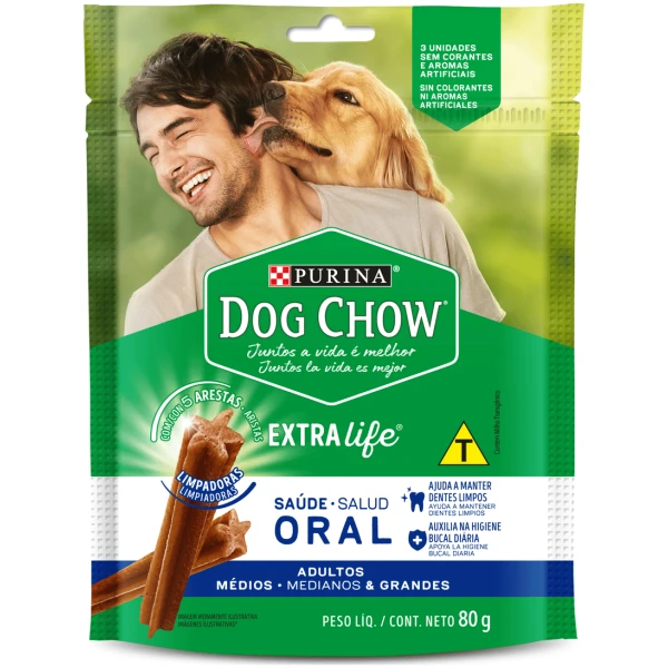 Salud oral longevidad razas medianas y grandes 80grs - DOG CHOW