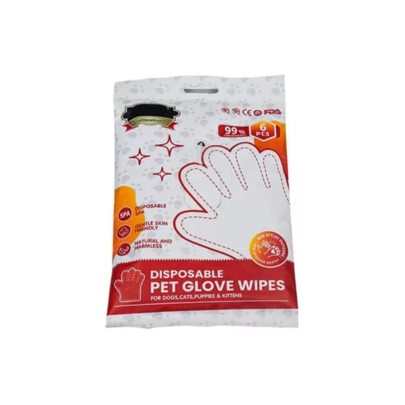 Guante tipo toallitas limpiadoras humedas para mascotas