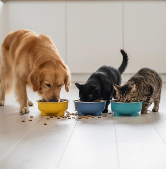 Plato de acero inoxidable con base plástica antideslizante